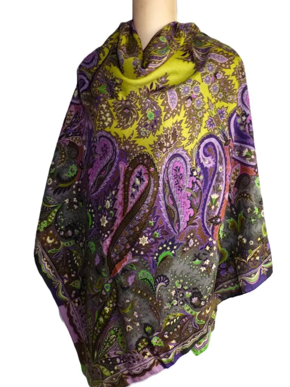 Etro Paisley Wool Scarf 52x52"